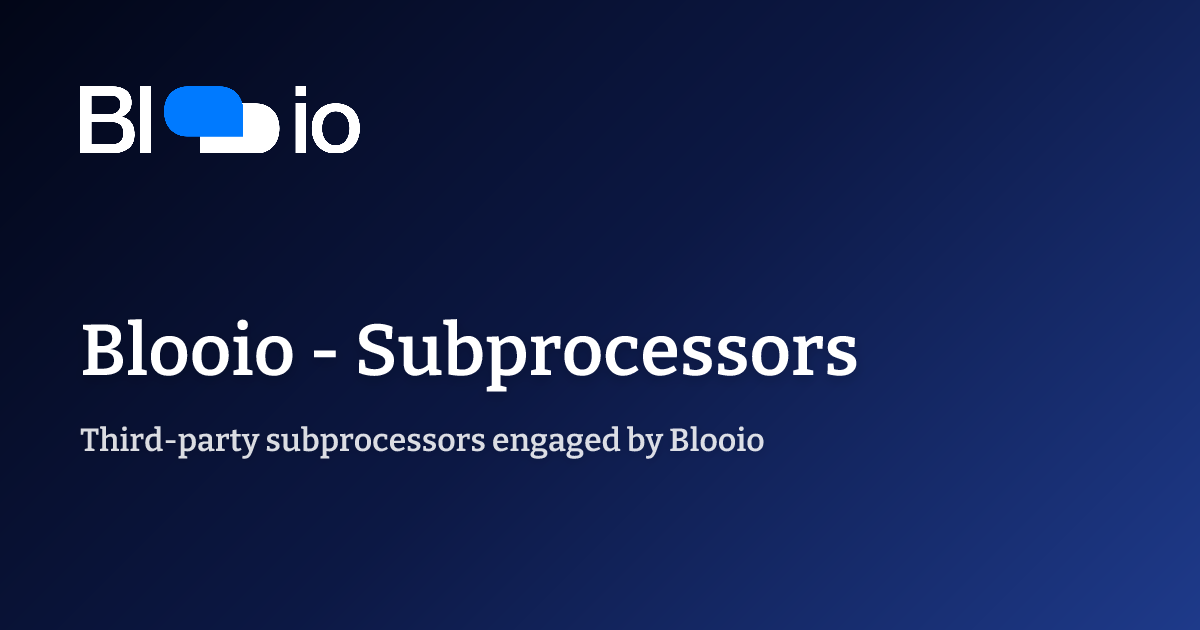 Subprocessors | Blooio